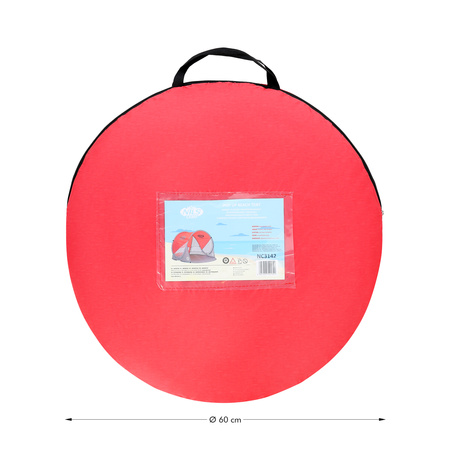 NC3142 CZERWONO-SZARY NAMIOT PLAŻOWY SAMOROZKŁADAJĄCY PODŁOGA NILS