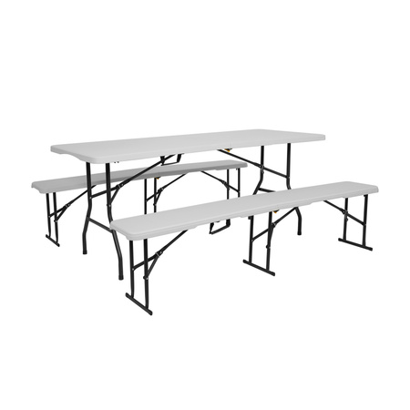 NC3404 SKŁADANA ŁAWKA OGRODOWA 183 CM BIAŁA NILS CAMP