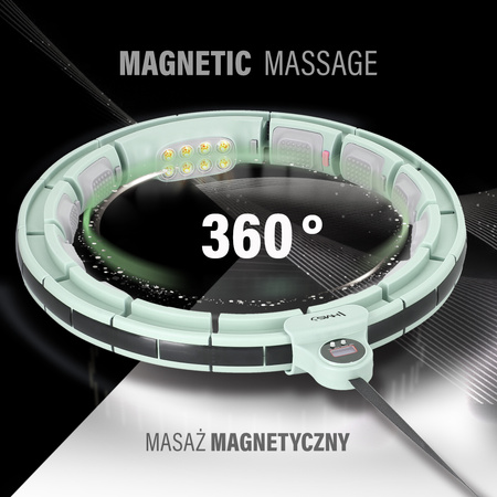 ZESTAW HULA HOP MAGNETYCZNY GREEN HHM13 Z LICZNIKIEM HMS + PAS WYSZCZUPLAJĄCY BR163 RED