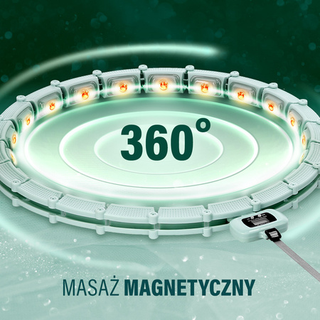 ZESTAW HULA HOP MAGNETYCZNY GREEN HHM14 Z LICZNIKIEM HMS + PAS WYSZCZUPLAJĄCY BR163 BLACK