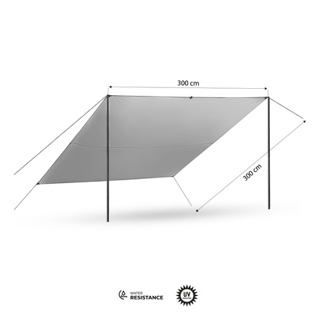 NC17107 TARP PŁACHTA BIWAKOWA KEMPINGOWA 300X300 CM ZIELONA NILS CAMP