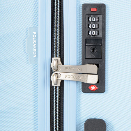 Walizka kabinowa Puccini Valencia jasnoniebieska