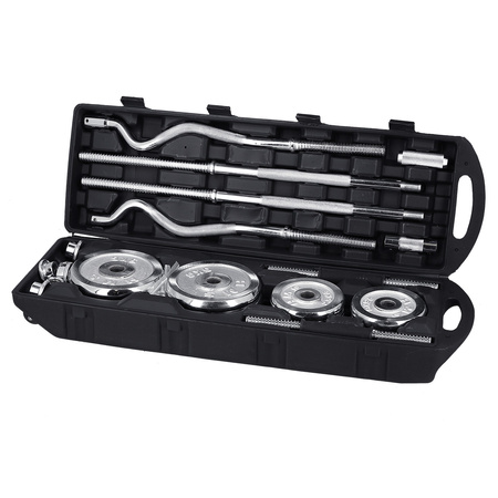 STC55 SZTANGIELKI REGULOWANE W WALIZCE CHROMOWANE 55KG HMS