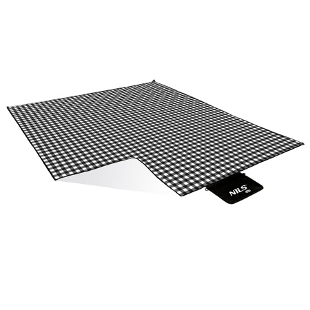 NC2311 KOC PIKNIKOWY BIAŁO-CZARNY 200x200 CM PE + ALU NILS CAMP