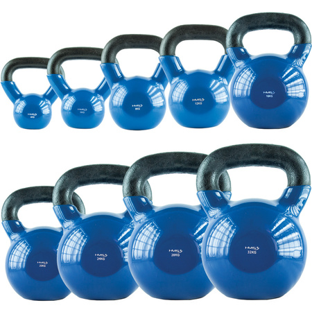 KNV28 BLUE KETTLEBELL ŻELIWNY POKRYTY WINYLEM HMS
