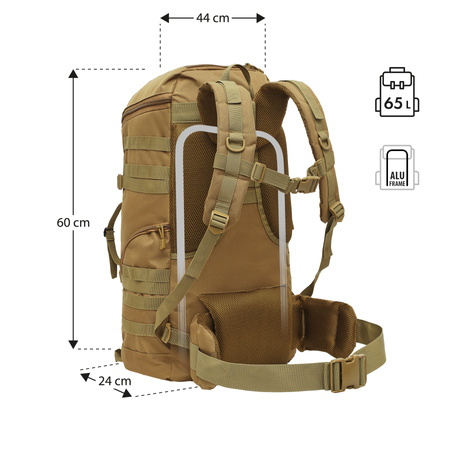 NC3903 PLECAK TAKTYCZNY MAVERICK BRĄZOWY 65L NILS CAMP