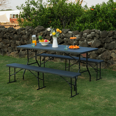 NC3404 SKŁADANA ŁAWKA OGRODOWA 183 CM ANTRACYT NILS CAMP