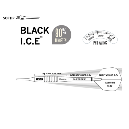 Rzutki Harrows Black ICE 90% wolfram Softip