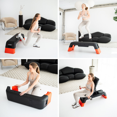 AS009 PRO STEP DO AEROBIKU REGULOWANY Z FUNKCJĄ ŁAWKI COMMERCIAL HMS