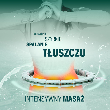 ZESTAW HULA HOP MAGNETYCZNY GREEN HHM14 Z LICZNIKIEM HMS + PAS WYSZCZUPLAJĄCY BR163 BLACK