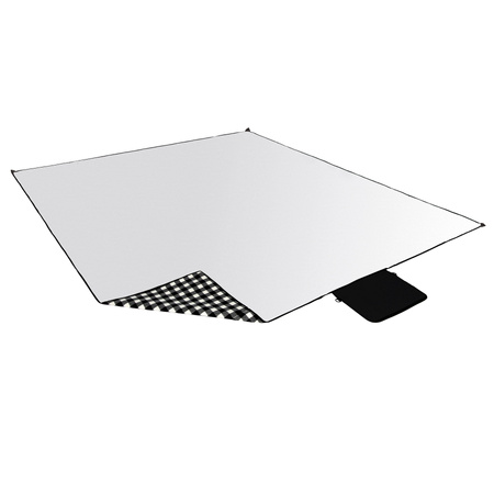 NC2311 KOC PIKNIKOWY BIAŁO-CZARNY 200x200 CM PE + ALU NILS CAMP