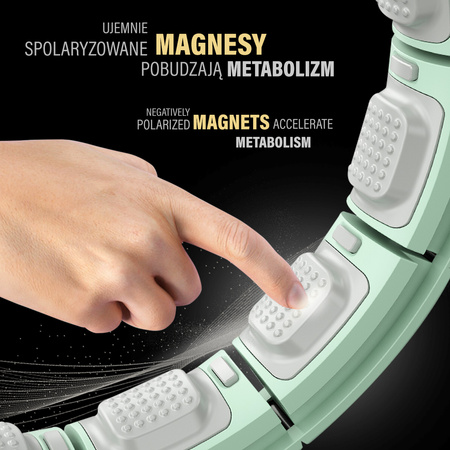 ZESTAW HULA HOP MAGNETYCZNY GREEN HHM13 Z LICZNIKIEM HMS + PAS WYSZCZUPLAJĄCY BR163 RED