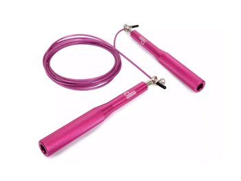 Skakanka stalowa z łożyskami - różowa