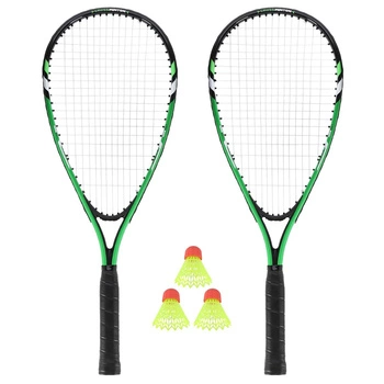 NRS001 ZESTAW DO CROSSMINTONA 2 RAKIETY + LOTKI + POKROWIEC ZIELONY NILS