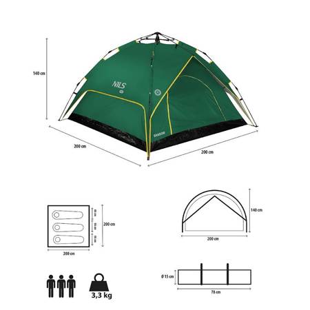 NC7819 ZIELONY NAMIOT SHADOW NILS CAMP