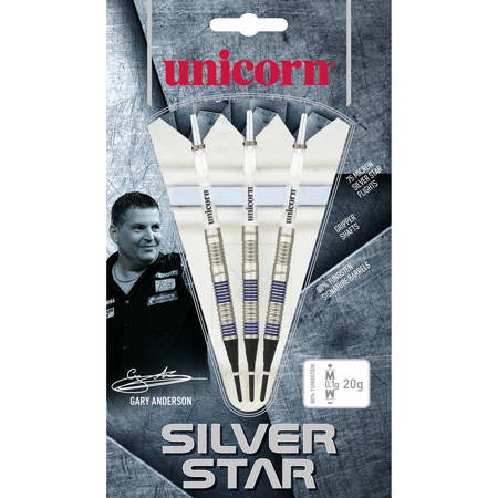 Rzutki soft tip Unicorn SILVER STAR 80% Gary Anderson